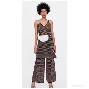 NWT Zara Trousers with Wavy Two-Tone Stripes Size M